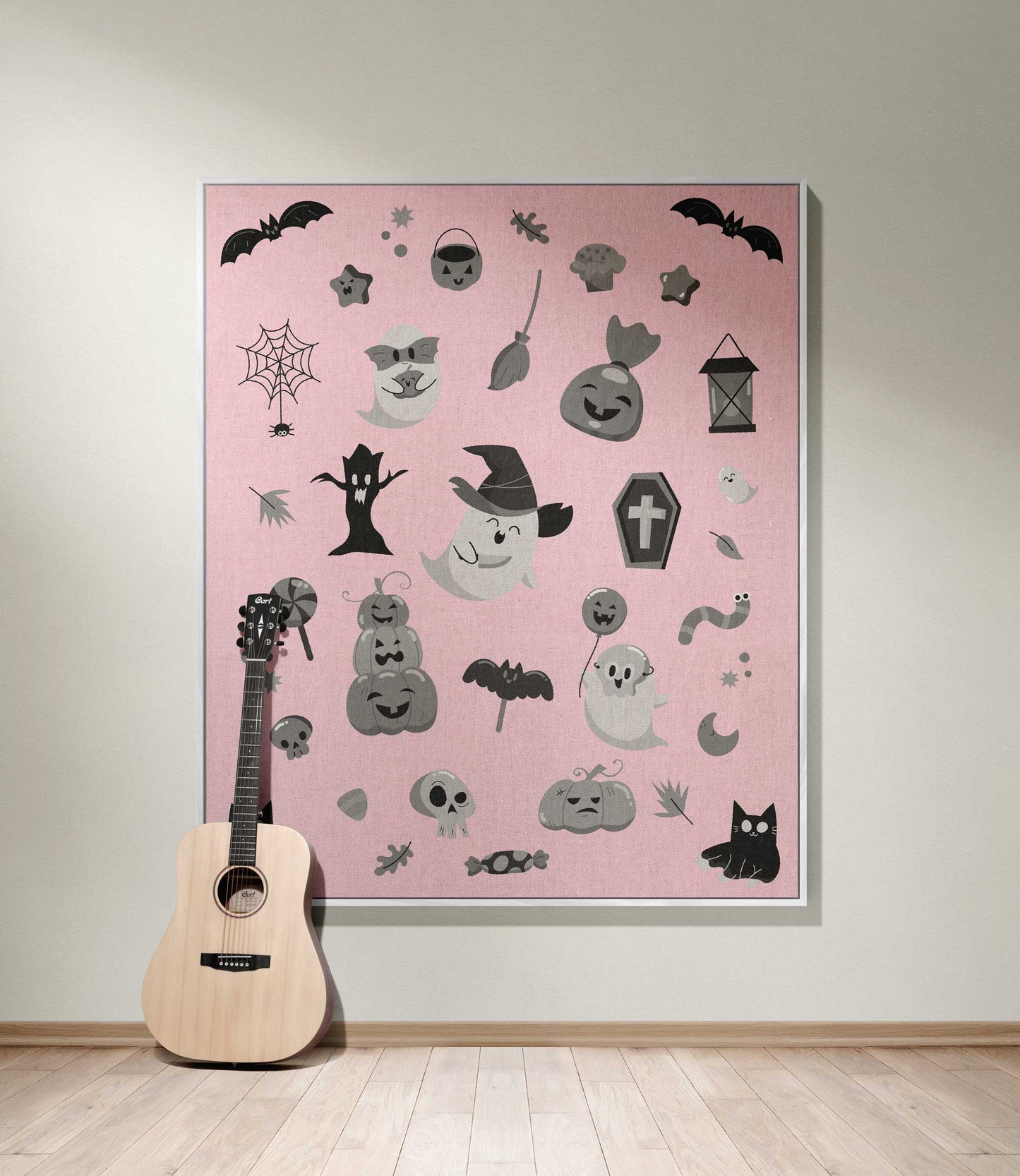 Pink Halloween Woven Blanket
