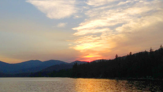 mountain lake sunset