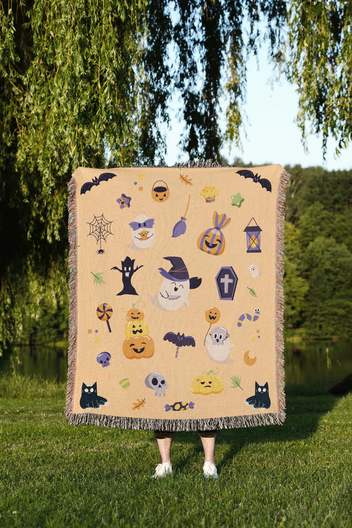 Fun Halloween Woven Blanket