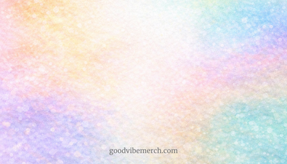 Multicolored gradient background with 'goodvibemerch.com' text