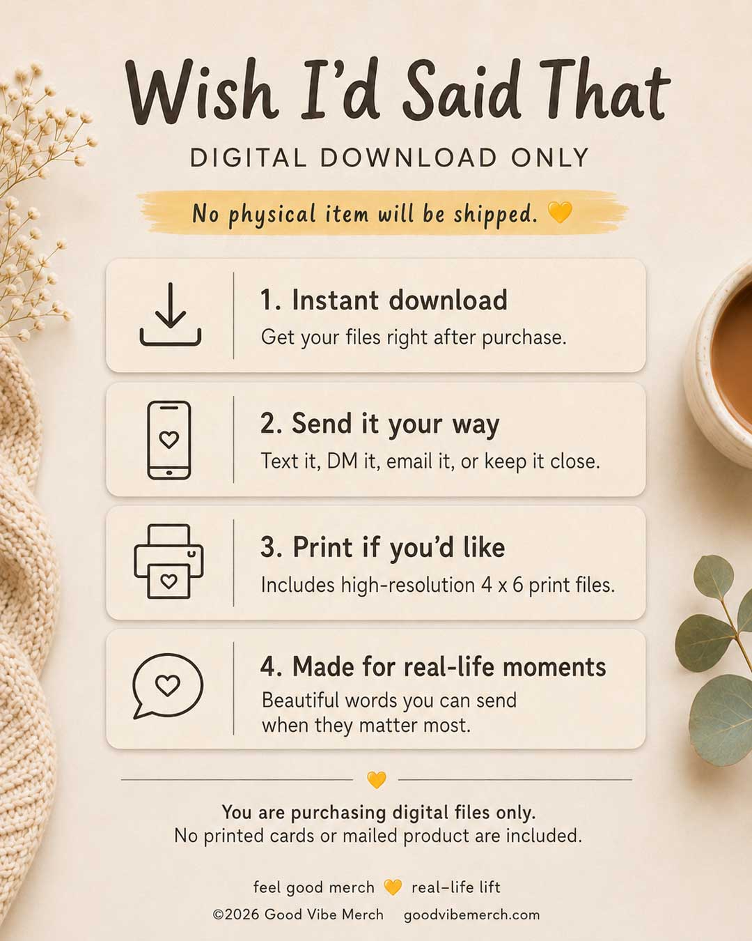Wish I’d Said That Collection 1 | Digital Cards to Text, DM or Print